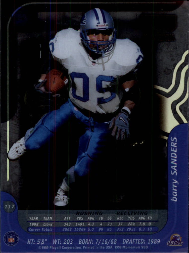 1999 Playoff Momentum SSD #117 Barry Sanders back image