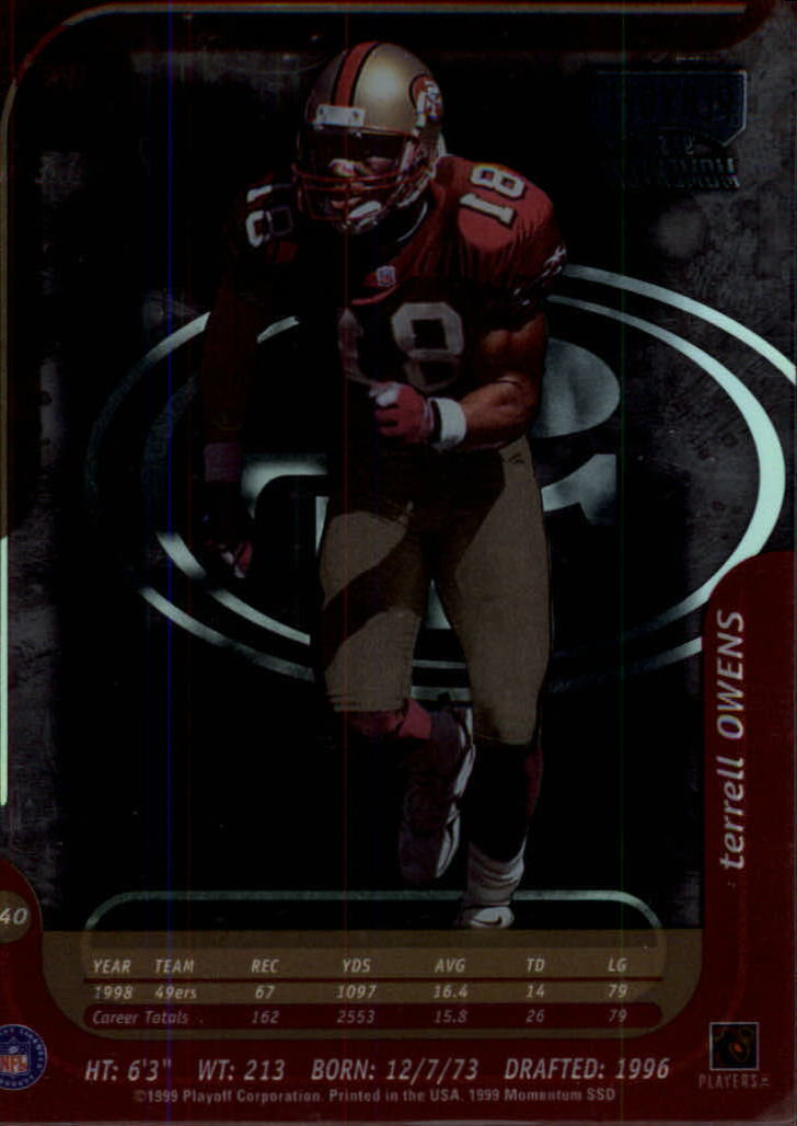 1999 Playoff Momentum SSD #140 Terrell Owens back image