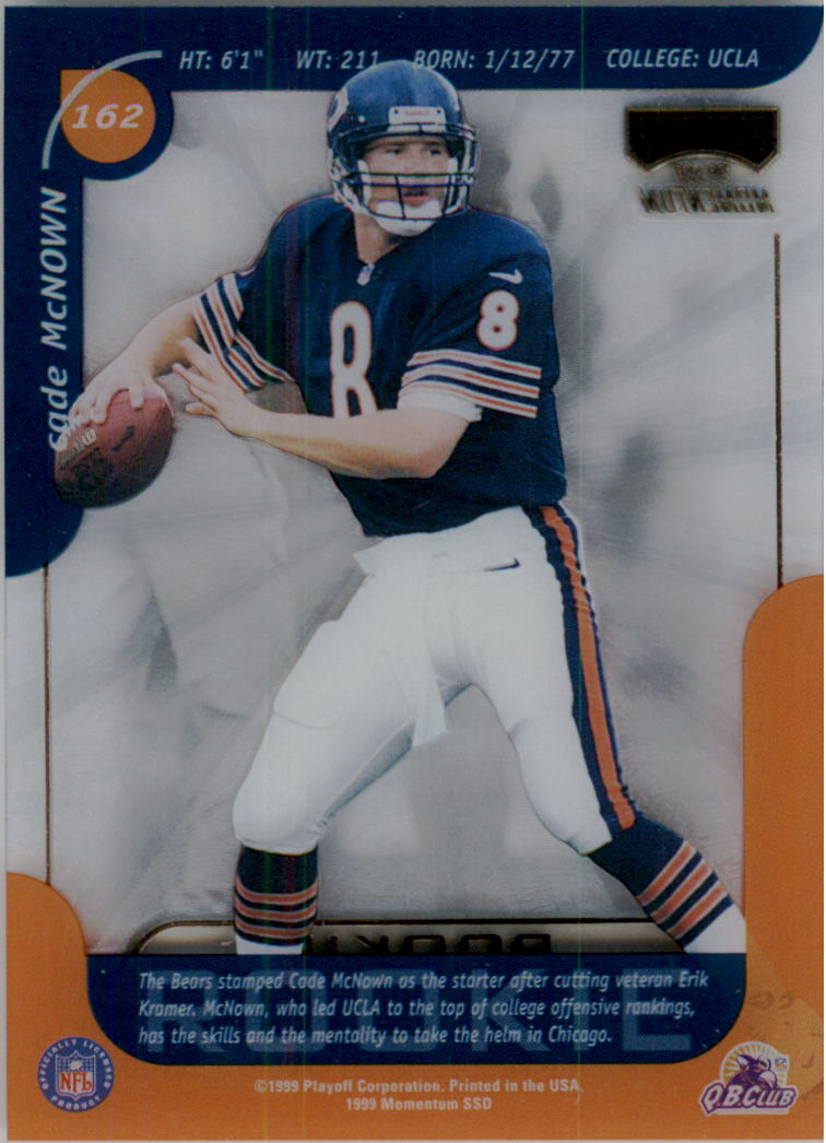 1999 Playoff Momentum SSD #162 Cade McNown RC back image