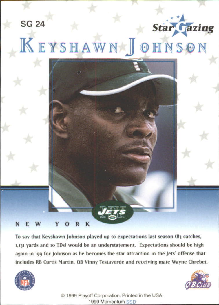 1999 Playoff Momentum SSD Star Gazing #SG24 Keyshawn Johnson back image