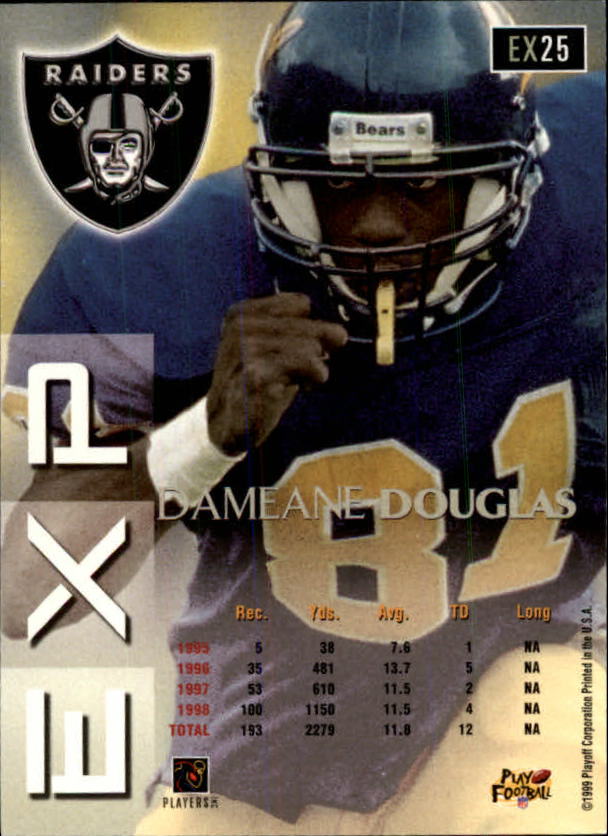1999 Playoff Prestige EXP #25 Dameane Douglas RC back image