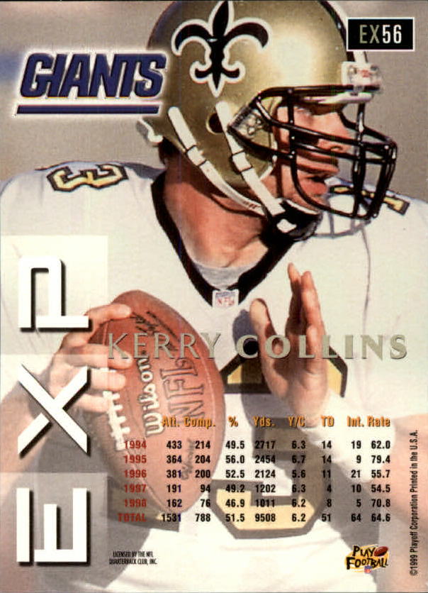 1999 Playoff Prestige EXP #56 Kerry Collins back image