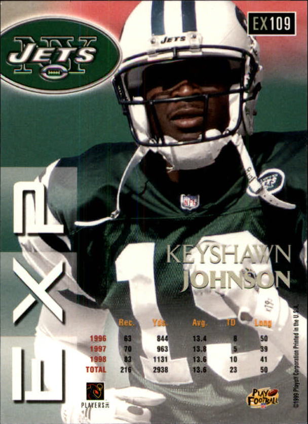 1999 Playoff Prestige EXP #109 Keyshawn Johnson back image