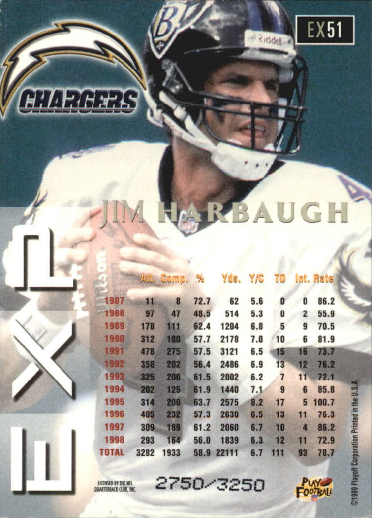 1999 Playoff Prestige EXP Reflections Silver #51 Jim Harbaugh back image