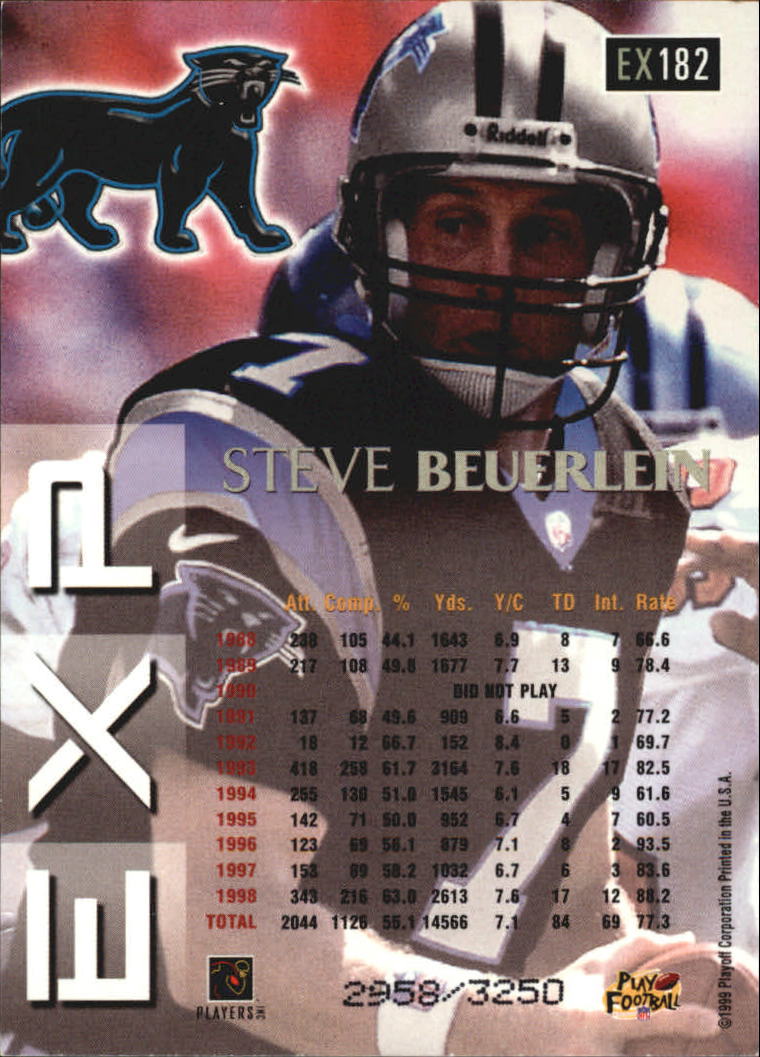 1999 Playoff Prestige EXP Reflections Silver #182 Steve Beuerlein back image