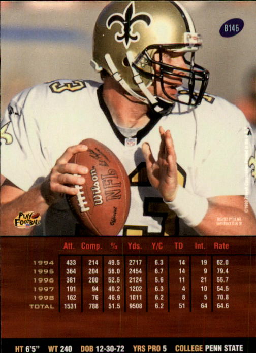 1999 Playoff Prestige SSD #145 Kerry Collins back image