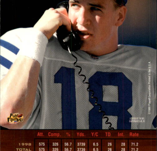 1999 Playoff Prestige SSD #152 Peyton Manning RP back image