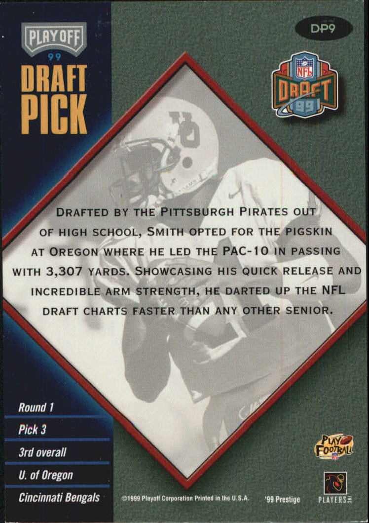 1999 Playoff Prestige SSD Draft Picks #DP9 Akili Smith back image