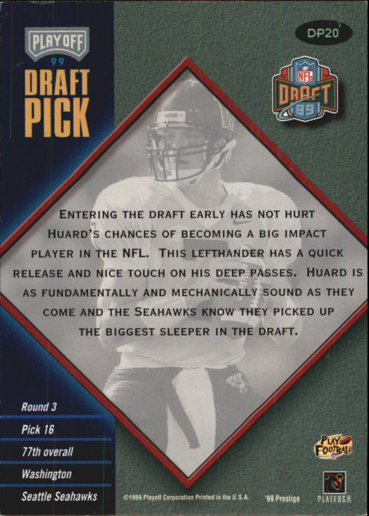 1999 Playoff Prestige SSD Draft Picks #DP20 Brock Huard back image