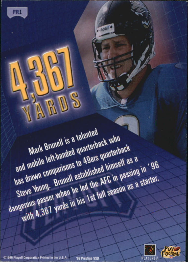 1999 Playoff Prestige SSD For the Record #FR1 Mark Brunell back image