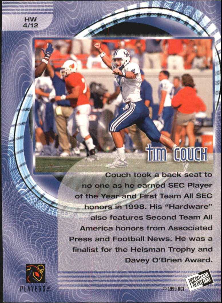 1999 Press Pass Hardware #H4 Tim Couch back image