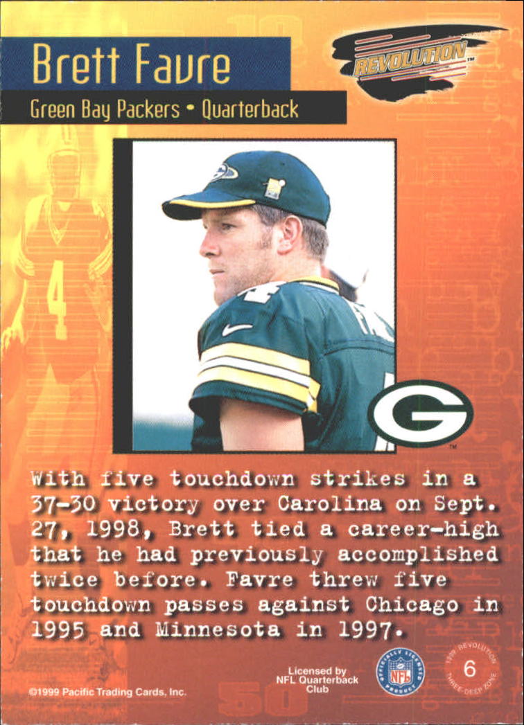 1999 Revolution Three-Deep Zone #6 Brett Favre back image