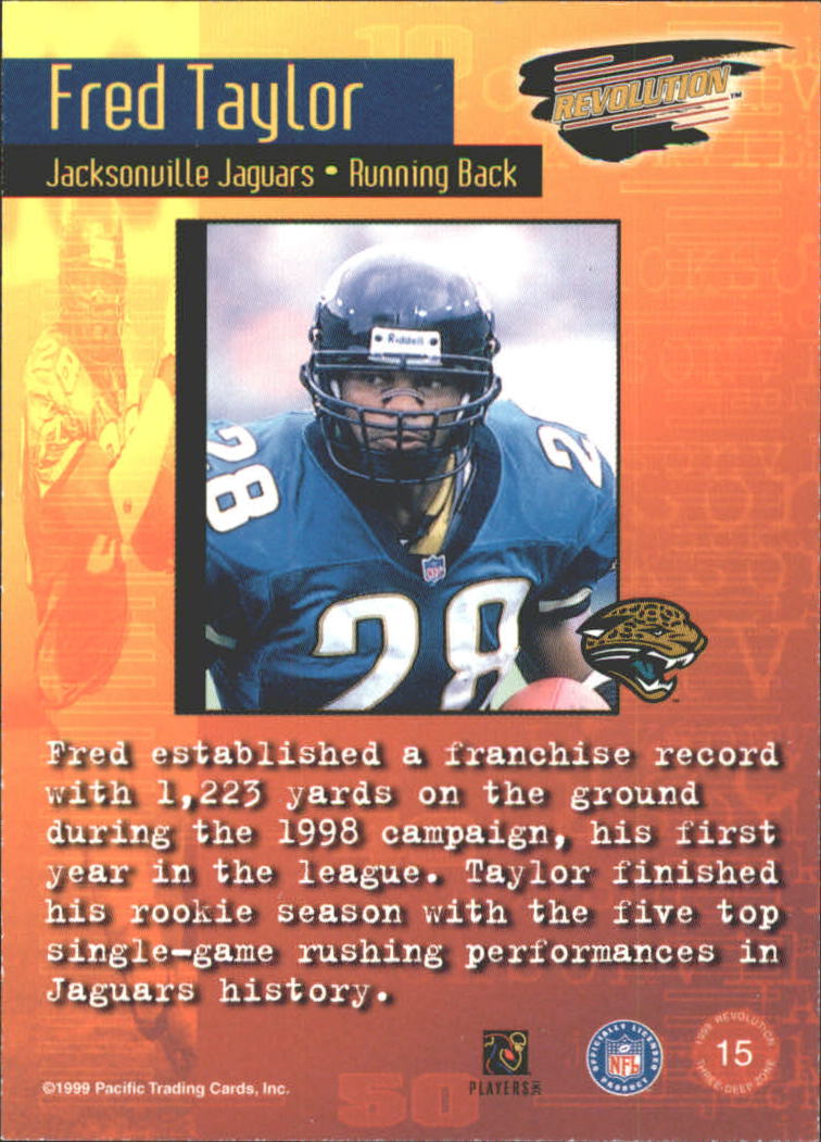 1999 Revolution Three-Deep Zone #15 Fred Taylor back image