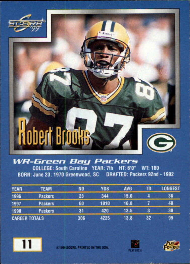 1999 Score #11 Robert Brooks back image