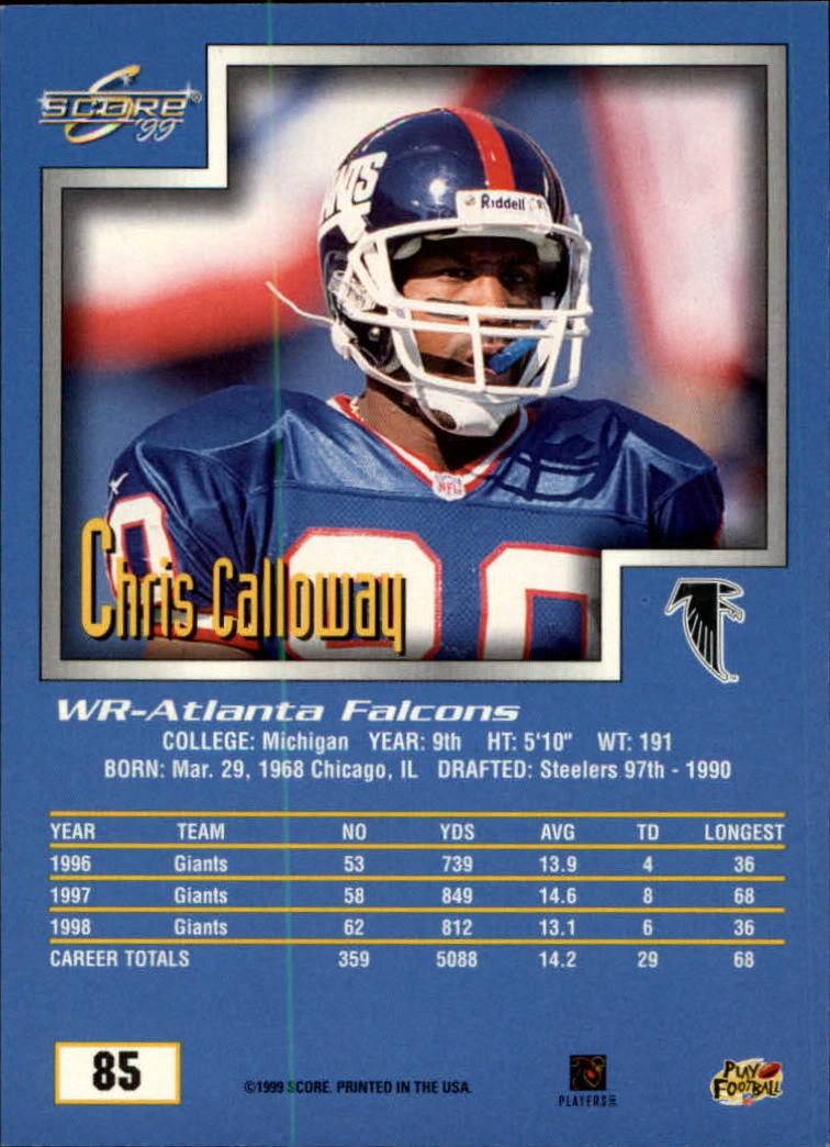 1999 Score #85 Chris Calloway back image