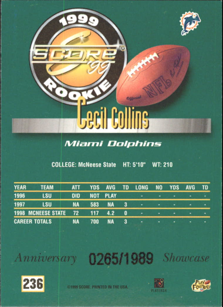 1999 Score Showcase #236 Cecil Collins back image