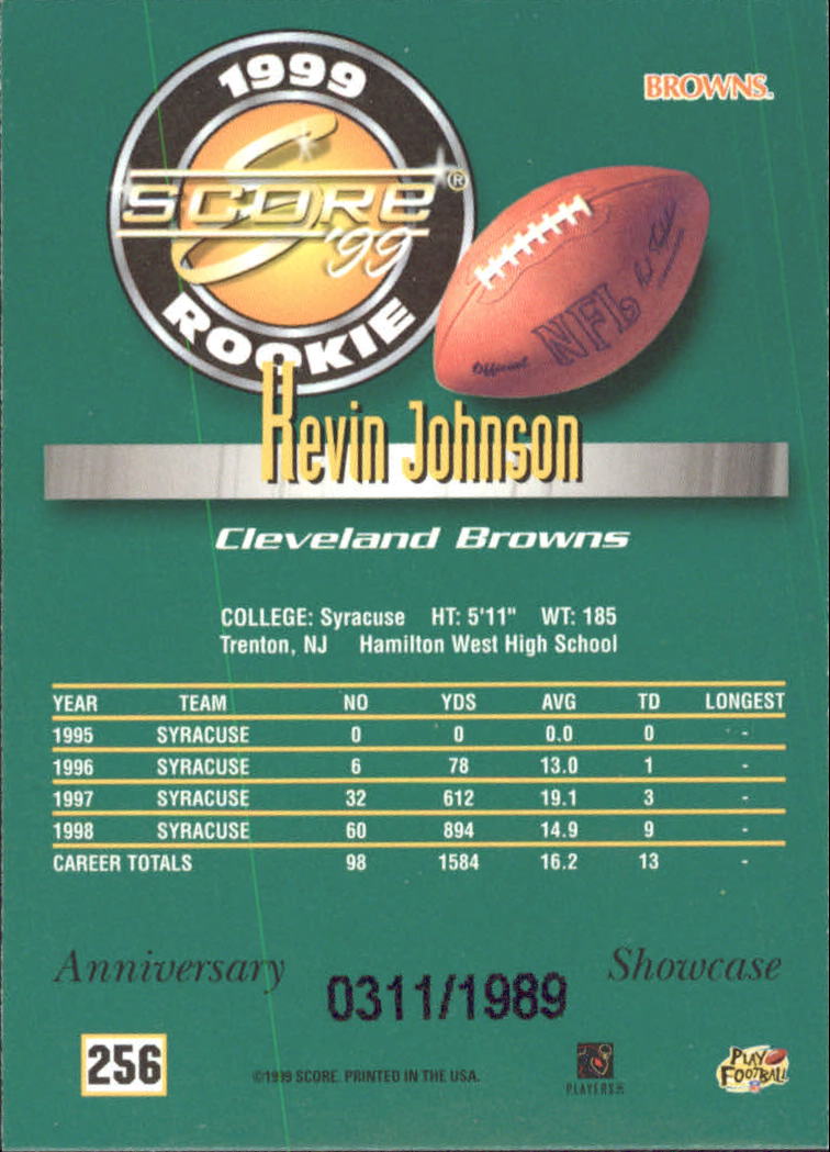 1999 Score Showcase #256 Kevin Johnson back image