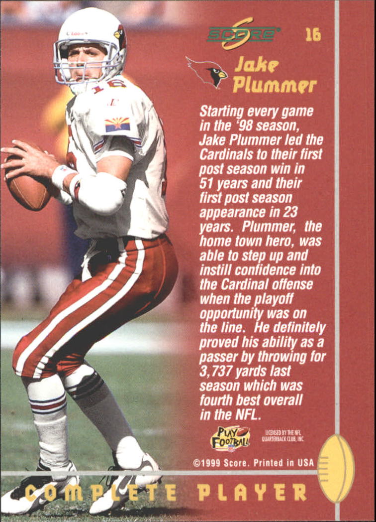 1999 Score Complete Players #16 Jake Plummer back image