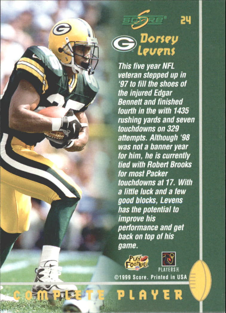 1999 Score Complete Players #24 Dorsey Levens back image