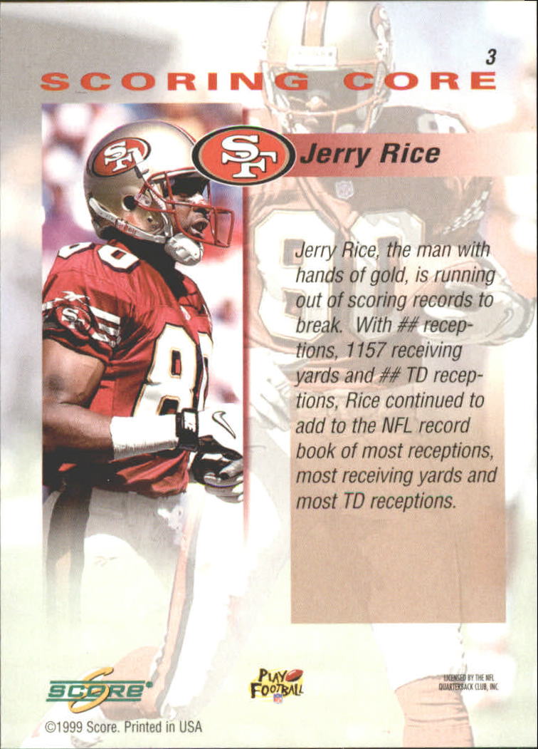 1999 Score Scoring Core #3 Jerry Rice back image