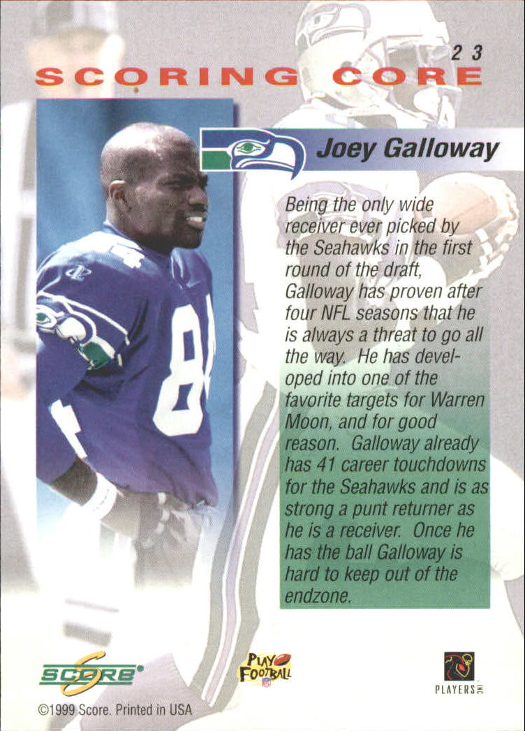 1999 Score Scoring Core #23 Joey Galloway back image