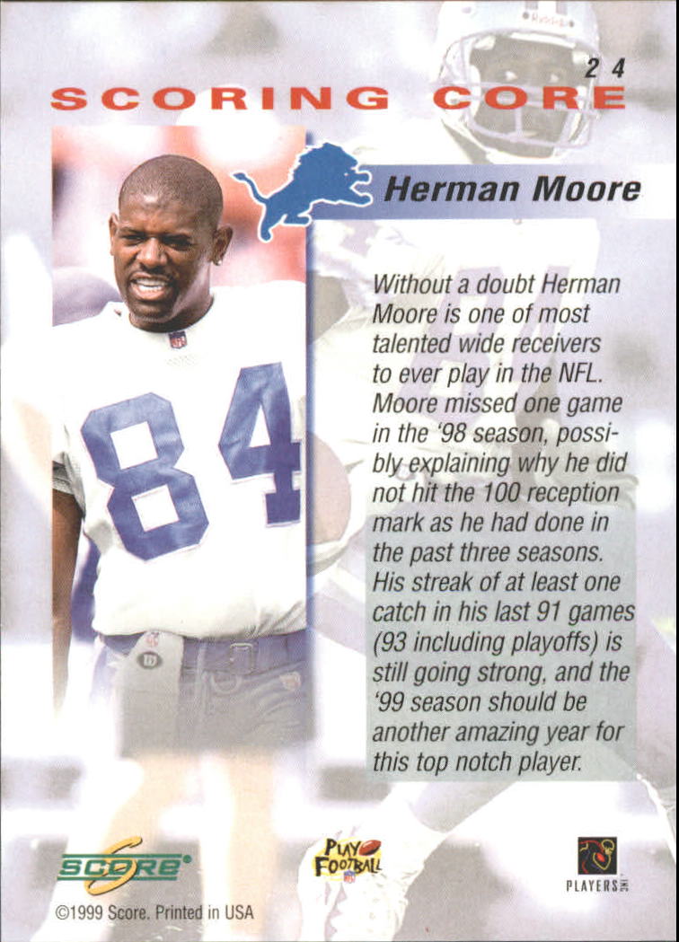 1999 Score Scoring Core #24 Herman Moore back image