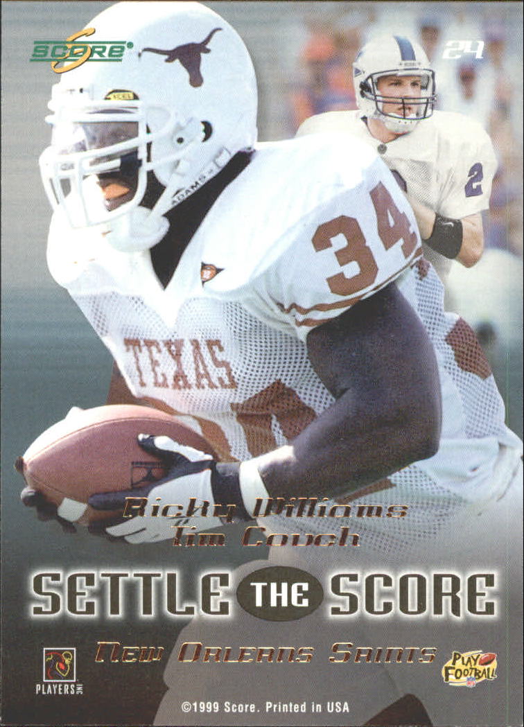 1999 Score Settle the Score #24 T.Couch/R.Williams back image