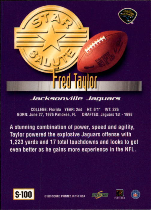 1999 Score Supplemental #S100 Fred Taylor SS back image