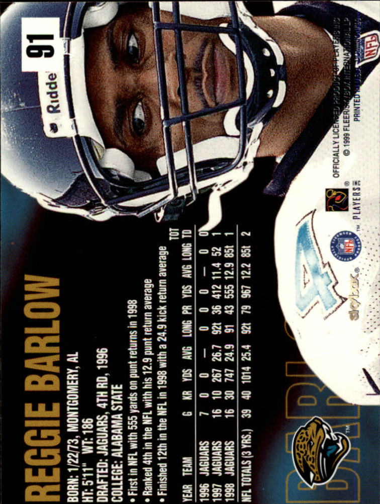 1999 SkyBox Dominion #91 Reggie Barlow back image