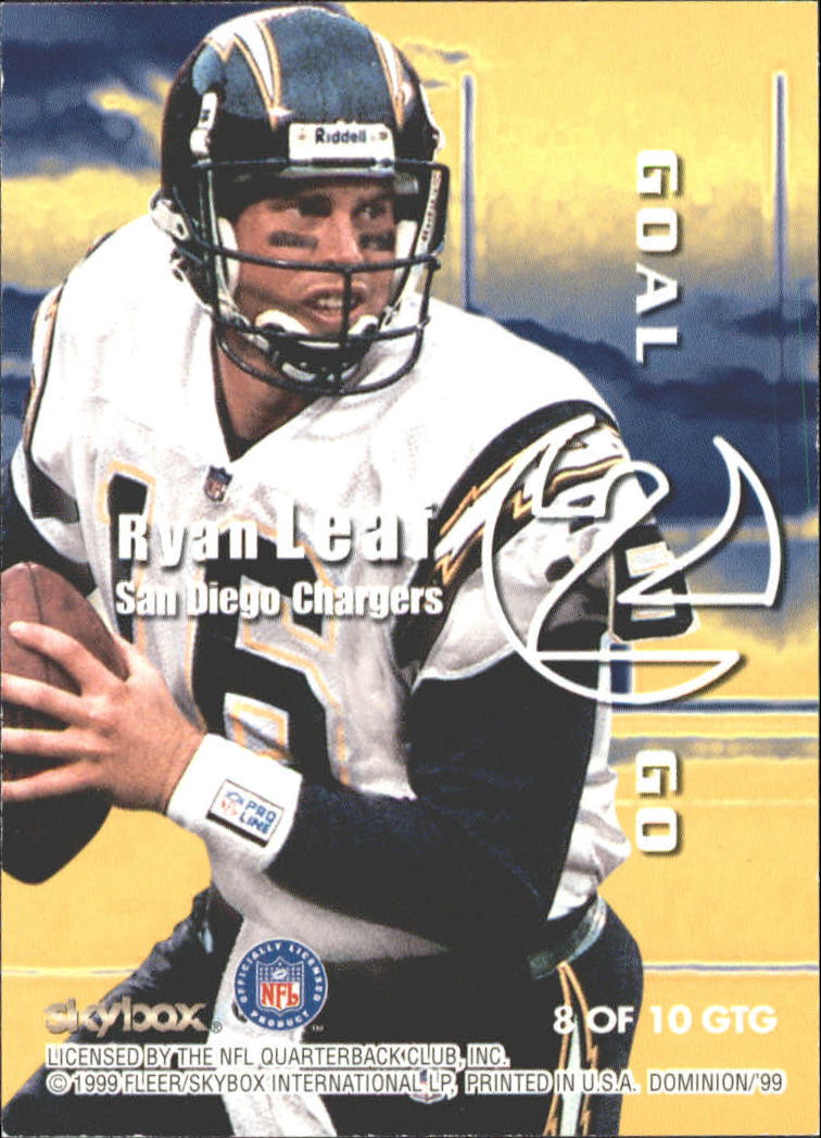 1999 SkyBox Dominion Goal 2 Go Plus #8 Peyton Manning#(Ryan Leaf back image