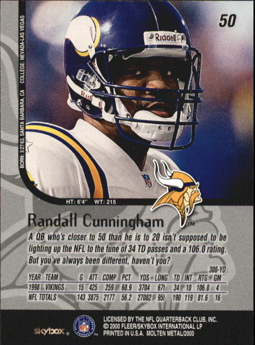 1999 Molten Metal (Skybox) Football "Main Set" Base Cards - Picture 75 of 203