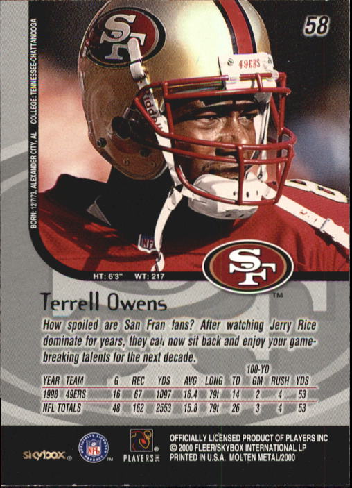 1999 Molten Metal (Skybox) Football "Main Set" Base Cards - Picture 87 of 203