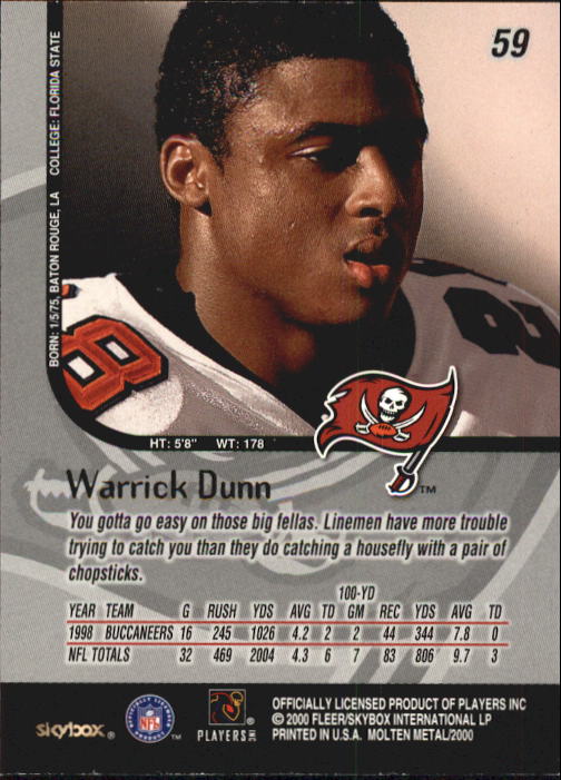 1999 Molten Metal (Skybox) Football "Main Set" Base Cards - Picture 89 of 203