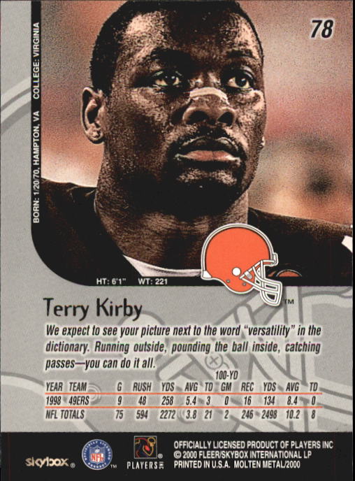 1999 Molten Metal (Skybox) Football "Main Set" Base Cards - Picture 119 of 203