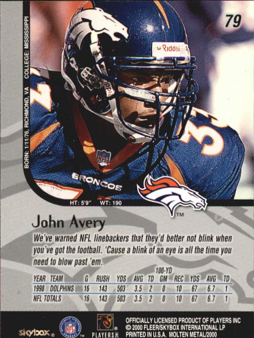 1999 Molten Metal (Skybox) Football "Main Set" Base Cards - Picture 121 of 203