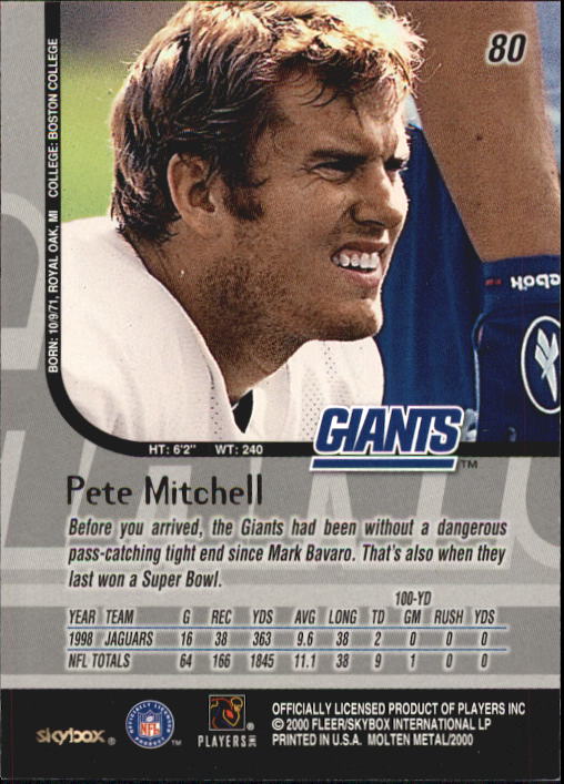1999 Molten Metal (Skybox) Football "Main Set" Base Cards - Picture 123 of 203
