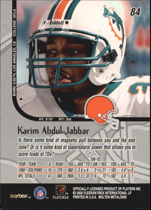 1999 Molten Metal (Skybox) Football "Main Set" Base Cards - Picture 131 of 203