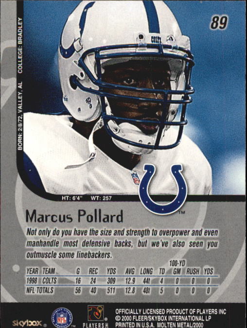 1999 Molten Metal (Skybox) Football "Main Set" Base Cards - Picture 135 of 203