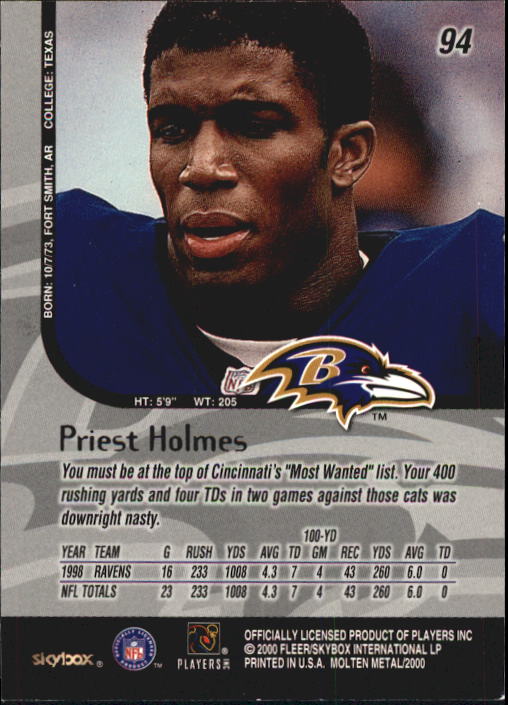 1999 Molten Metal (Skybox) Football "Main Set" Base Cards - Picture 145 of 203