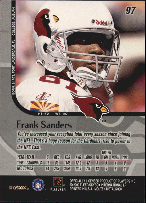 1999 Molten Metal (Skybox) Football "Main Set" Base Cards - Picture 149 of 203