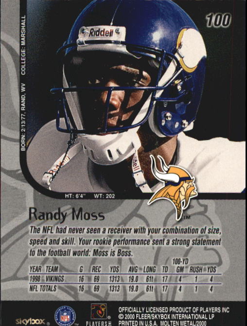 1999 Molten Metal (Skybox) Football "Main Set" Base Cards - Picture 153 of 203