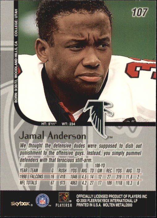 1999 Molten Metal (Skybox) Football "Main Set" Base Cards - Picture 167 of 203