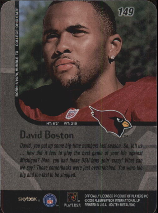 1999 Molten Metal (Skybox) Football "Main Set" Base Cards - Picture 203 of 203