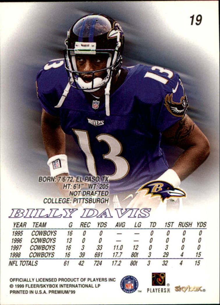 B0897- 1999 Skybox Premium Football Card #s 1-200 -You Pick- 15+ FREE US SHIP - Picture 31 of 349