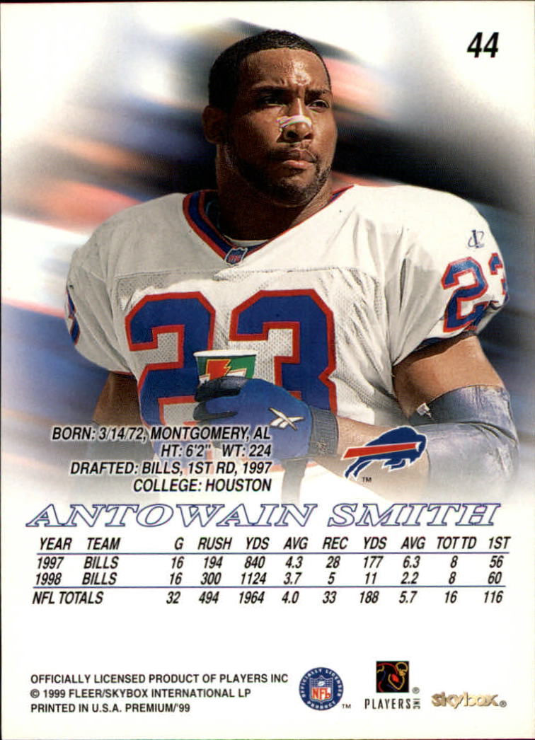 1999 SkyBox Premium #44 Antowain Smith back image