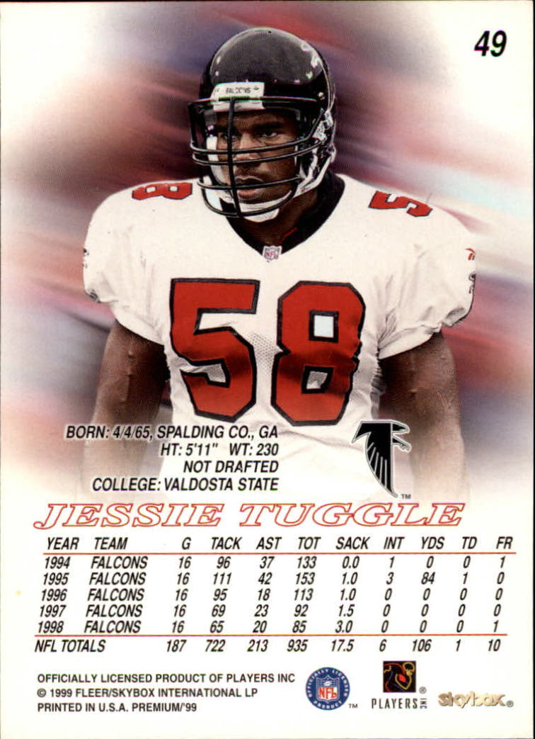 1999 SkyBox Premium #49 Jessie Tuggle back image