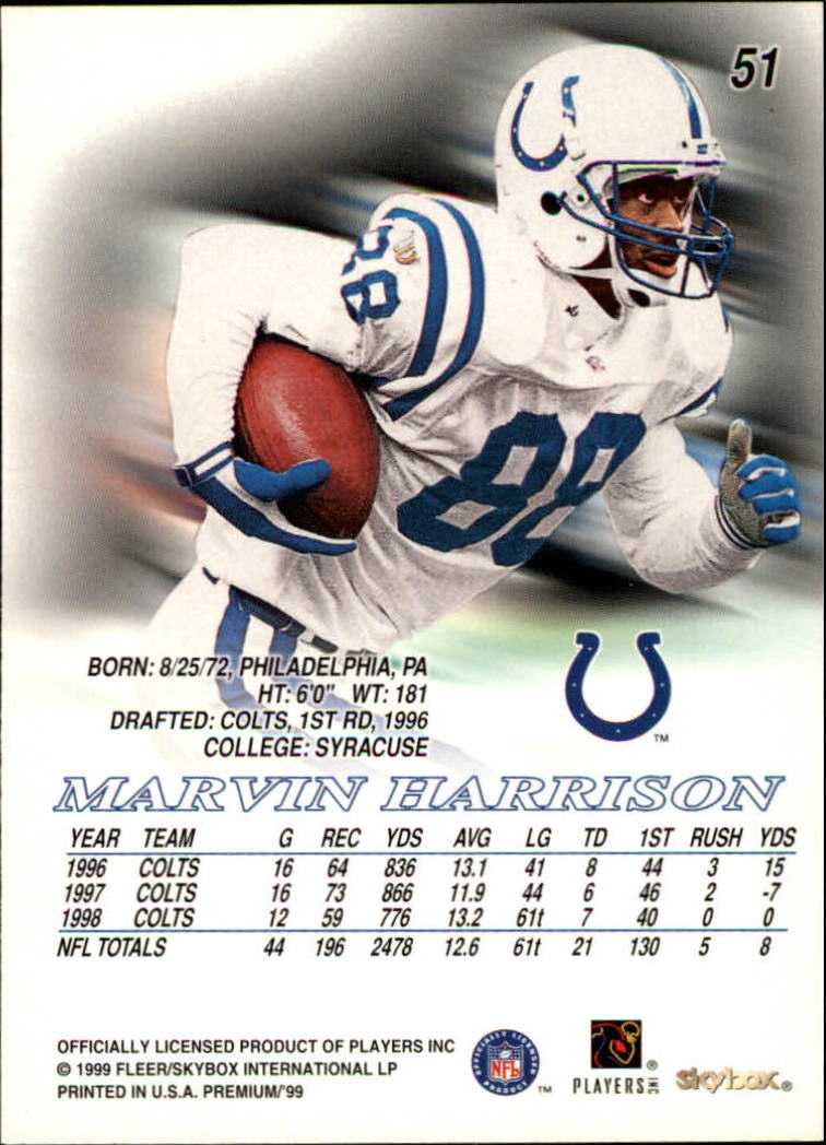 B0897- 1999 Skybox Premium Football Card #s 1-200 -You Pick- 15+ FREE US SHIP - Picture 93 of 349