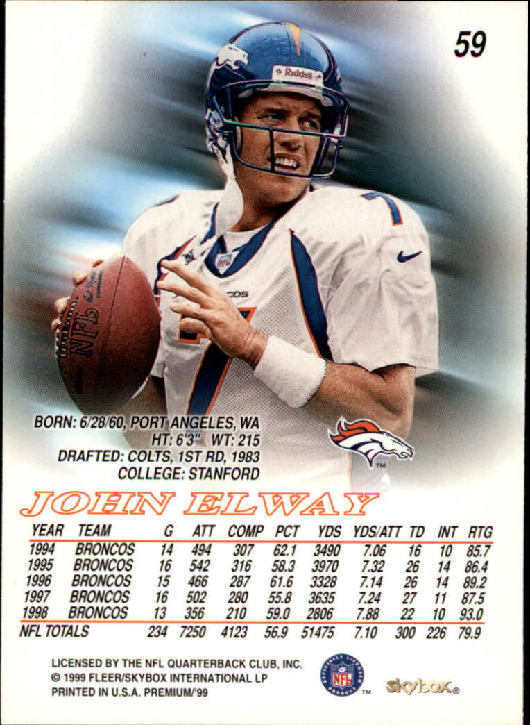 B0897- 1999 Skybox Premium Football Card #s 1-200 -You Pick- 15+ FREE US SHIP - Picture 105 of 349