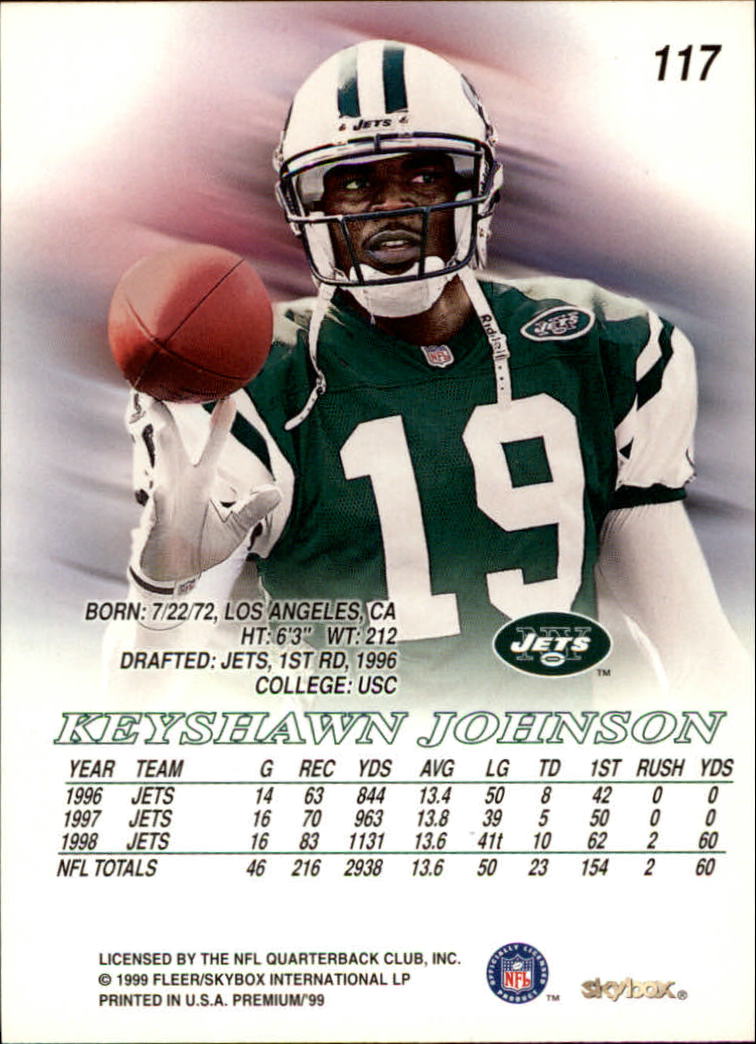 1999 SkyBox Premium #117 Keyshawn Johnson back image