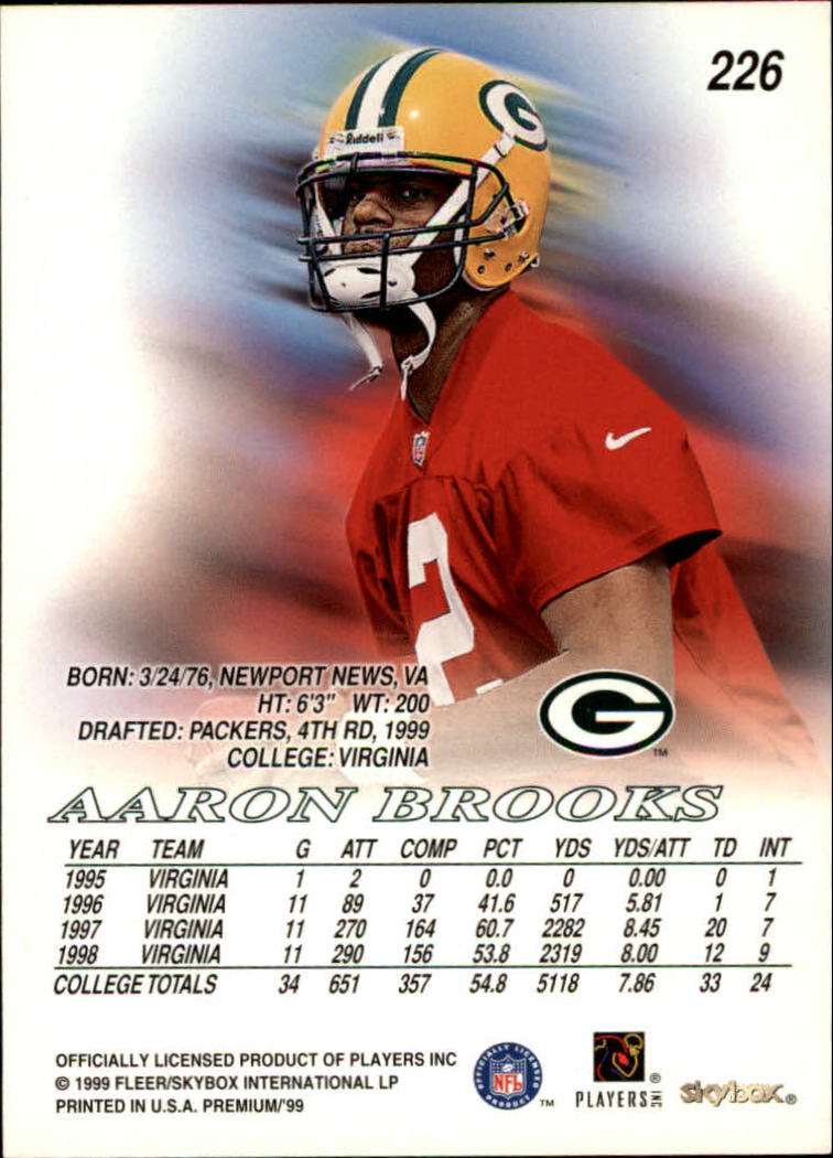 1999 SkyBox Premium #226S Aaron Brooks SP back image